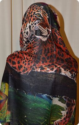   (#RTMt-01) modal shawl with Jaguar print